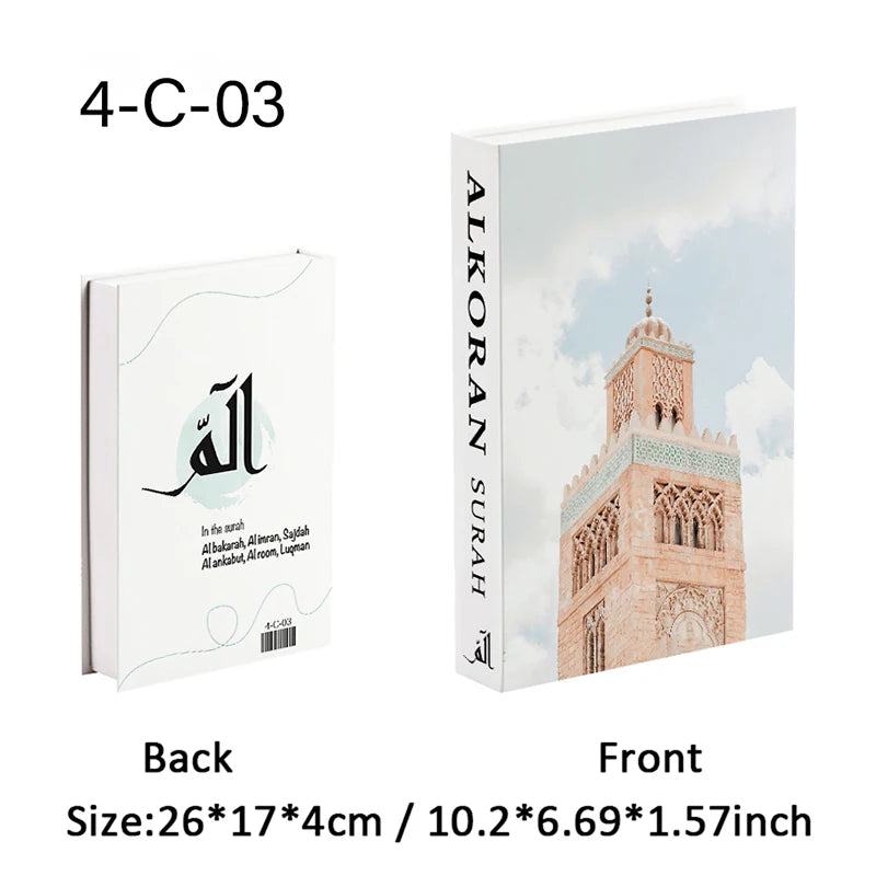 Islamic Decorative Books Kaaba Mosque Luxury Fake Book Storage Box Interior Decoration Coffee Table Bedroom Ornaments Room Decor