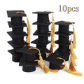 5/10 Piezas Gorro de Fieltro de Soltero con Borlas para Fiesta de Graduación, Decoración DIY, Tapa de Botella de Vino, Mini Gorro de Graduado, Cajas de Regalo para Dulces