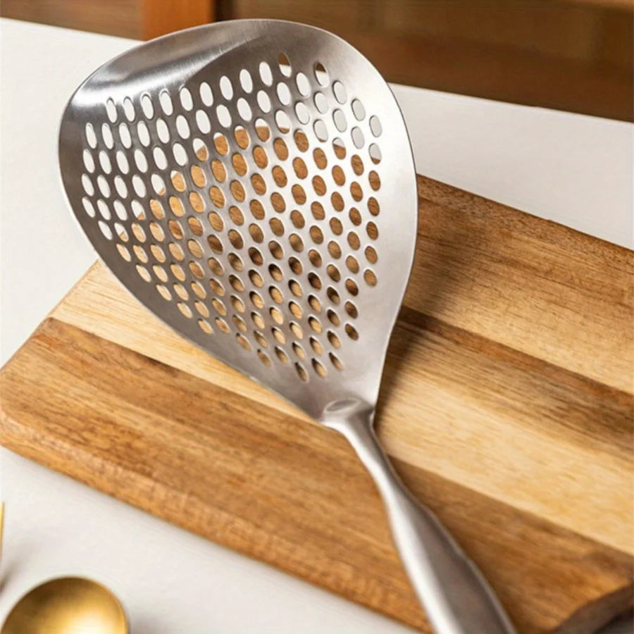 Passoire de grande taille en acier inoxydable SUS304, cuillère à poivre, cuillère à aliments, cuillère de cuisson pour nouilles lo mein et raviolis, usage domestique