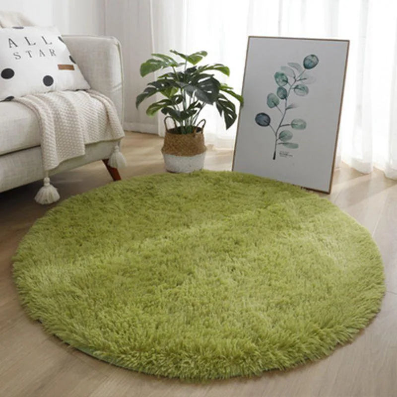 VIKAMA Alfombra redonda rosa Esponjosa Suave para Suelos Alfombra para Habitación de Niñas Castillo de Princesas Alfombra de Peluche para Sala de Estar Decoración del Hogar