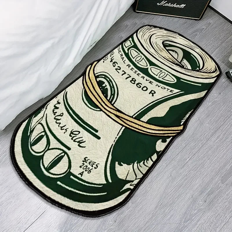 Alfombra de dólar creativa VIKAMA, alfombra de área interior cómoda antideslizante, alfombra de cabecera para dormitorio, tapete de baño, decoración del hogar