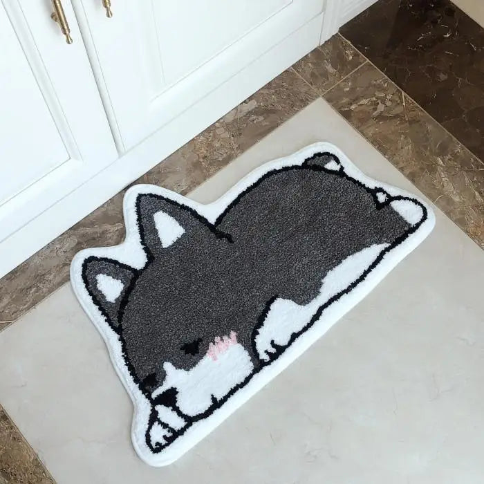 Alfombra de Corgi de dibujos animados VIKAMA, alfombrilla de baño suave al tacto cálido, alfombrilla absorbente para pies, alfombra de sala de estar, dormitorio, felpudo, decoración del hogar.
