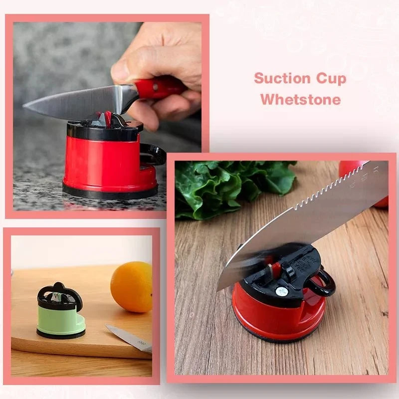 Afilador de cuchillos, herramienta de afilado, fácil y seguro para afilar cuchillos de cocina, cuchillos de chef, cuchillos de Damasco, afilador de succión