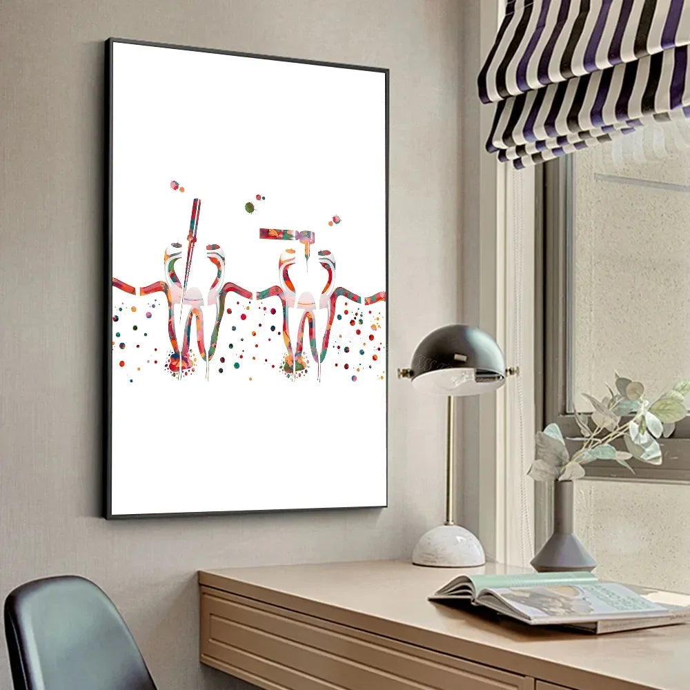 Anatomie Dents Humaines Affiches d'Art Rangée de Dents Illustration Affiche HD Posters Maison Chambre Bar Café Décoration Murale Peinture Photo