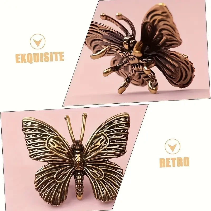 Statue de papillon élégante en laiton massif pour la décoration intérieure - Décoration polyvalente pour la maison, le bureau et les espaces de vie (intérieur/extérieur)