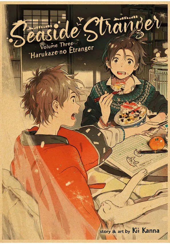 Umibe No Etranger Póster Anime Arte de Pared PÓSTER RETRO vintage papel kraft Pinturas Impresiones Imagen Para Niños Decoración Habitación Hogar Regalo