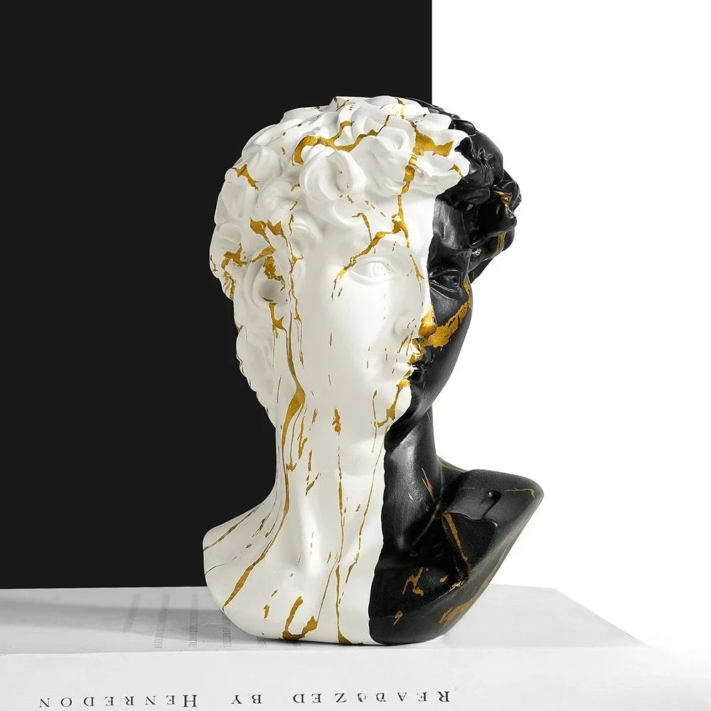 Statue de David de style européen 15 cm, sculpture en résine, art de Michel-Ange, décor de bureau, petite sculpture d'art, réplique de qualité galerie