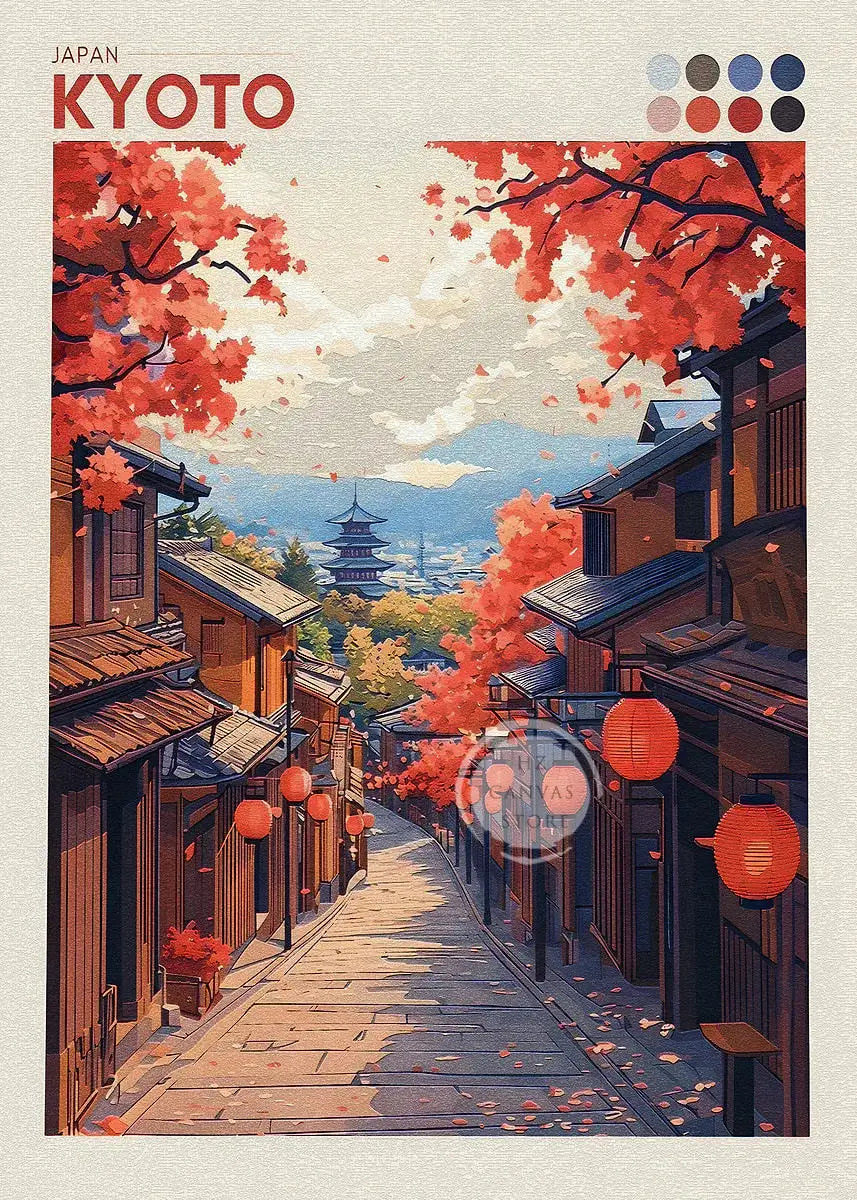 Japan Cityscape Poster Tokyo Shizuoka Cherry Blossoms Mt.Fuji Autumn Torii Gate Okayama Castle Canvas Print Living Room Decor