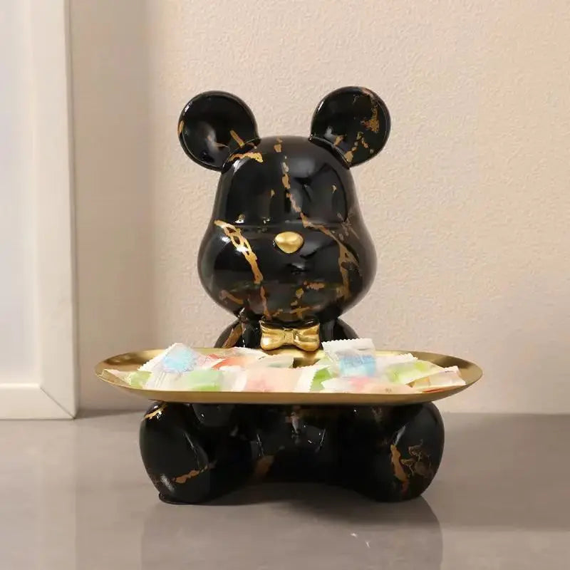 2025 Nouvelle Figurine Ours Graffiti Décoration Maison Statue Animal Étagère Rangement Clés Sculpture Moderne Décoration Table Statues Cadeau