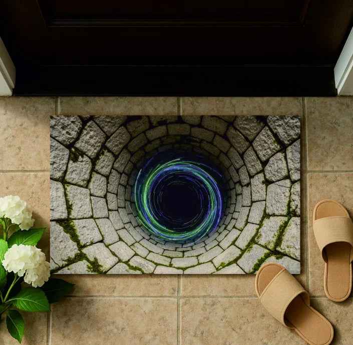 Visual Illusion Hole Endless Abyss Alfombra de Puerta de Dormitorio, Cocina, Hogar Antideslizante Alfombra de Puerta Decoración Creativa y Divertida para el Hogar