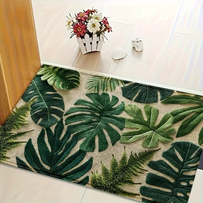 VIKAMA Alfombra de flores de colores Felpudo Alfombra impermeable para puerta Dormitorio Sofá Alfombra de suelo Alfombras suaves de noche Decoración del hogar