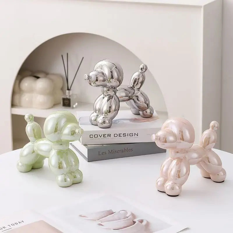 Adorno abstracto de caniche de cerámica de 12,5 cm, escultura creativa para estudio, estatua para casa, oficina, accesorios de decoración de festivales