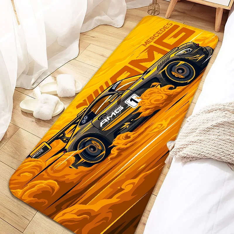 VIKAMA Alfombra Cool Racing Antideslizante Suave para Dormitorio Mesita de Noche Alfombras de Ventana Mantas Pasillo Alfombrillas de Piso Decoración del Hogar