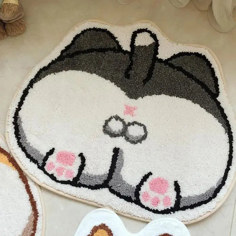 Alfombra de baño de imitación cachemira con diseño de Corgi de dibujos animados, bonita, absorbente, resistente a la suciedad, antideslizante para inodoro