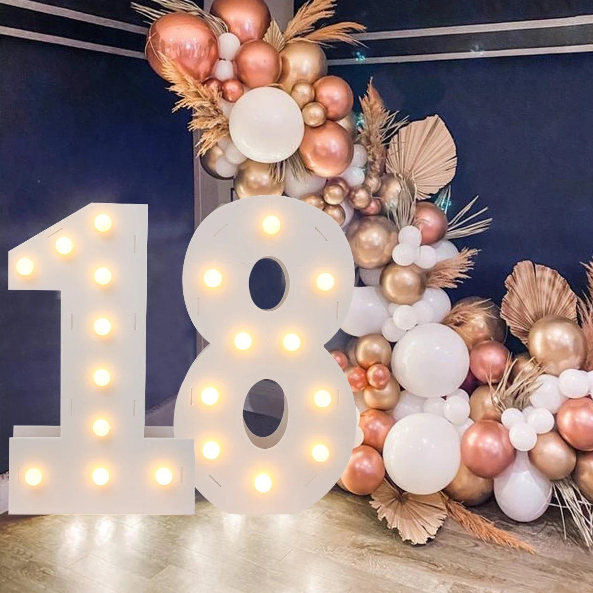 Cadre lumineux LED géant de 91,5 cm, chiffre pour décoration de fête 1er anniversaire, mariage enfants, 30e, 50e, 60e anniversaire, fournitures de fête prénatale