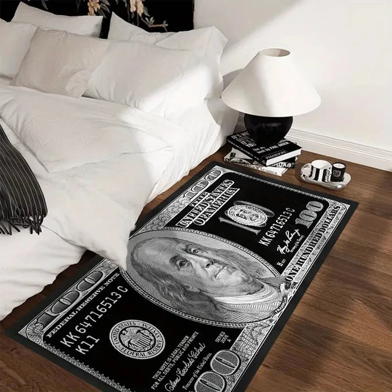 Tapis rayé créatif VIKAMA Dollar, décoration intérieure durable et facile à nettoyer, tapis de sol décoratif pour chambre et salon