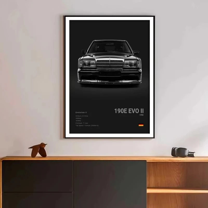Arte de pared clásico de lujo en blanco y negro, coche deportivo G63 SL Gtr, sedán, póster de lienzo HD y decoración impresa para el hogar y la sala de estar