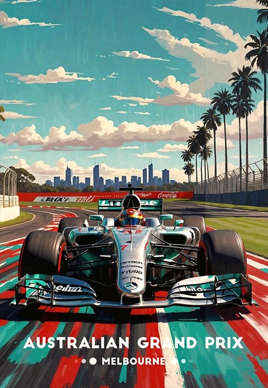 Iconic Formula 1 Racing Grand Prix Poster F1 Super Cars Aesthetic Wall Decor Racing Car Fans Home Room Wall Art Canvas Painting