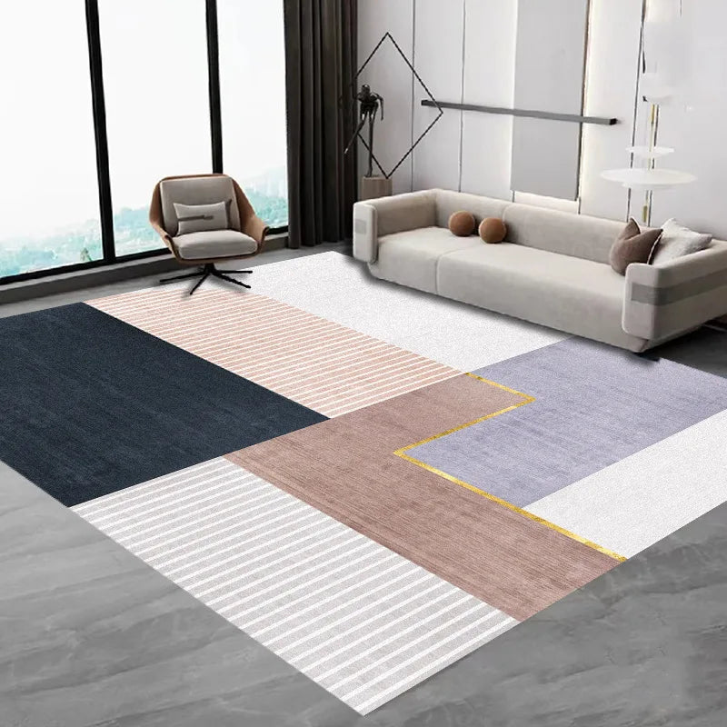 VIKAMA Nordic Simple Alfombra Sala de estar Mesa de centro Franela Alfombra grande Antideslizante Dormitorio Mesita de noche Alfombrilla Decoración del hogar