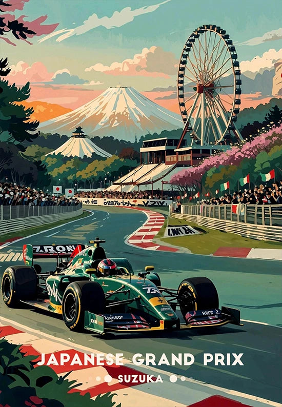 Iconic Formula 1 Racing Grand Prix Poster F1 Super Cars Aesthetic Wall Decor Racing Car Fans Home Room Wall Art Canvas Painting