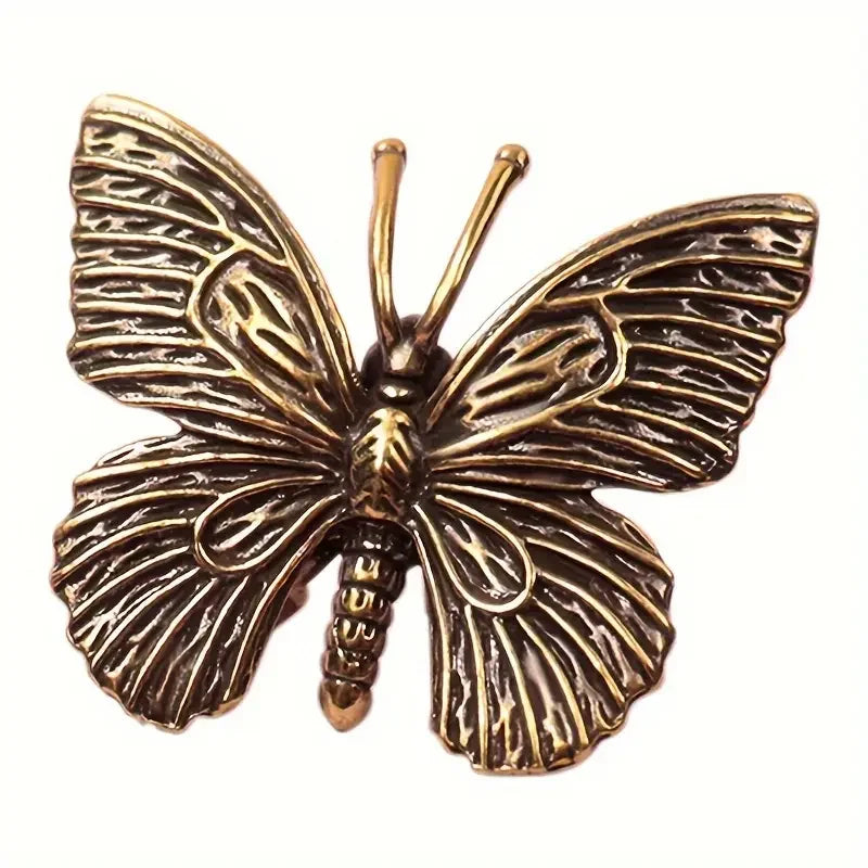 Statue de papillon élégante en laiton massif pour la décoration intérieure - Décoration polyvalente pour la maison, le bureau et les espaces de vie (intérieur/extérieur)
