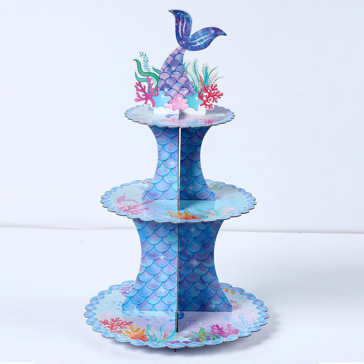Soporte para Magdalenas con Cola de Sirena, Bajo el Mar, Suministros para Fiesta de Cumpleaños de la Sirenita, Decoración para Fiestas de Boda y Cumpleaños, Baby Shower para Niños