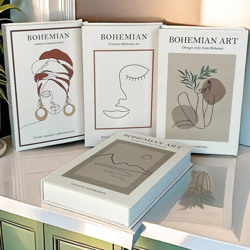 Bauhaus Boho Monet Luxe Decorative Books Book Decoration Fake Books Decor Storage Box Coffee Table Shlef Interior Room Ornaments