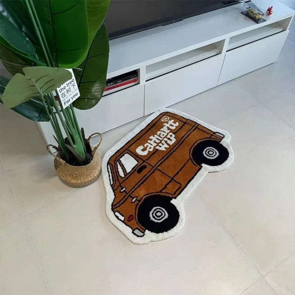 Alfombra de puerta creativa para coche nuevo VIKAMA Alfombra de juego para niños con temática de coche Alfombra de dormitorio Alfombra de sala de estar Alfombra de baño Decoración del hogar