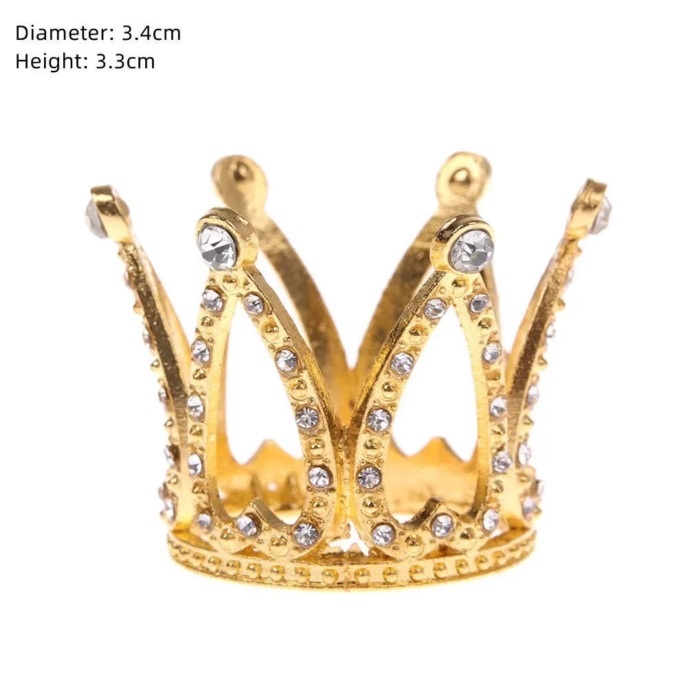 Nouveau Topper de Gâteau en Strass Couronne Chapeau Décoration Accessoires de Cheveux pour Enfants Princesse Fête de Mariage Anniversaire Fournitures