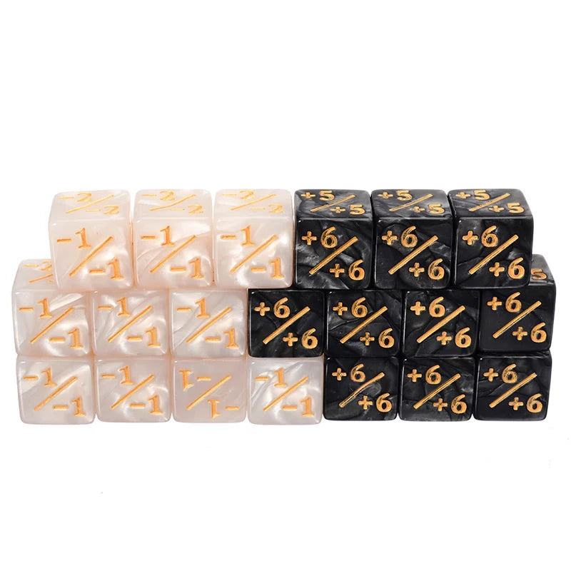 10 dados de 16mm de 6 caras para contadores +1/-1, dados de juguete para niños, dados de conteo para MTG Magic The Gathering, fichas de juego de cartas y dados de lealtad