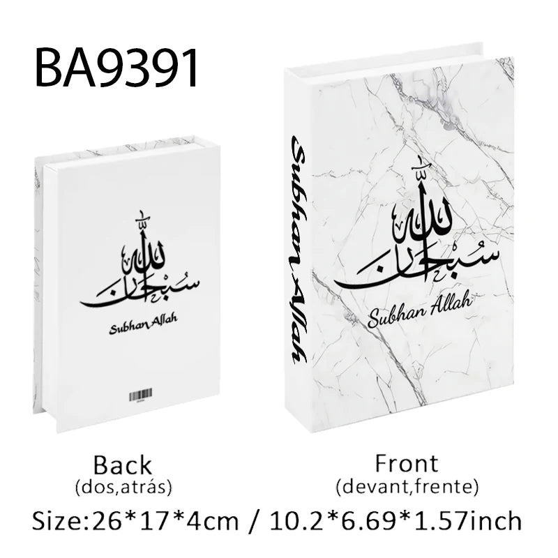 Islamic Kaaba Mosque Luxe Fake Book Storage Box Home Interior Decoration Decorative Books Coffee Table Bedroom Living Room Decor