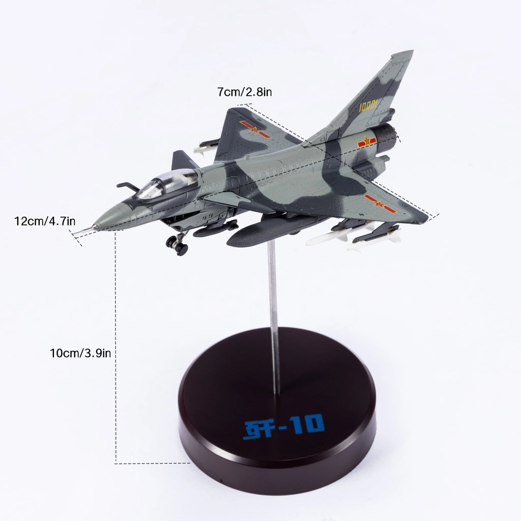J10 1/144 Scale Metal Model airplane (including base) Scale model Home placement, collection and decoration  Creative gift