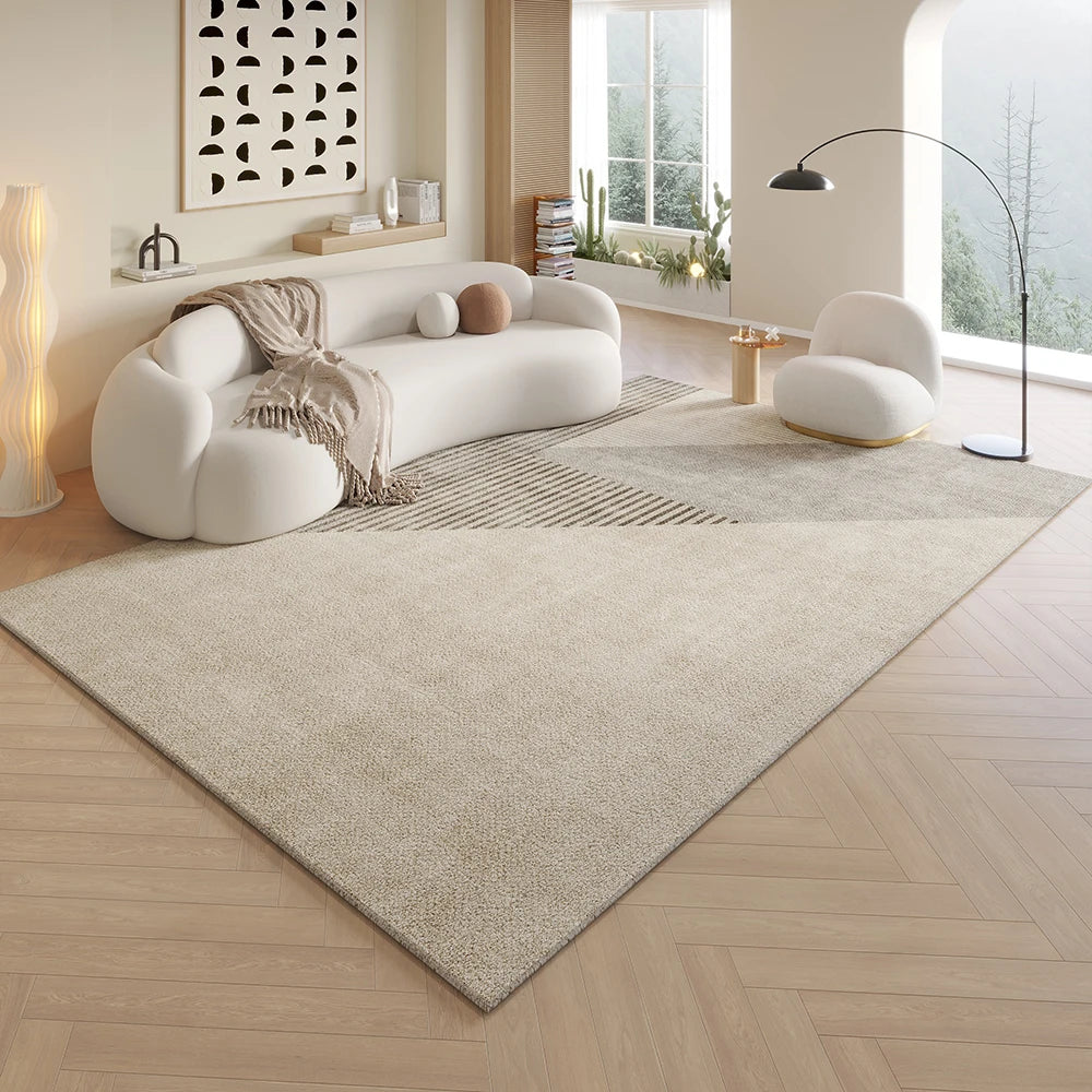 VIKAMA Crema Estilo Linaje Alfombra de Sala de Estar Antideslizante Decoración del Hogar Alfombra de Gran Tamaño para Sofá Mesa de Centro Alfombra de Dormitorio