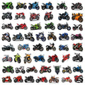 50/100 autocollants de moto de dessin animé Graffiti autocollants décoratifs pour bagages, cahiers, voiture, papeterie imperméable