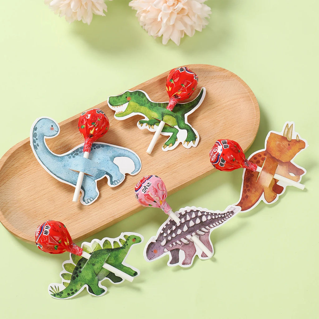 Tarjeta sujetachupetes de dinosaurio, decoración de fiesta de primer cumpleaños de dinosaurio, regalos de fiesta de cumpleaños para niños, fiesta temática de la jungla, tarjeta de caramelos rugido para baby shower