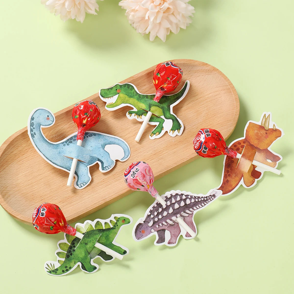 Tarjeta sujetachupetes de dinosaurio, decoración de fiesta de primer cumpleaños de dinosaurio, regalos de fiesta de cumpleaños para niños, fiesta temática de la jungla, tarjeta de caramelos rugido para baby shower
