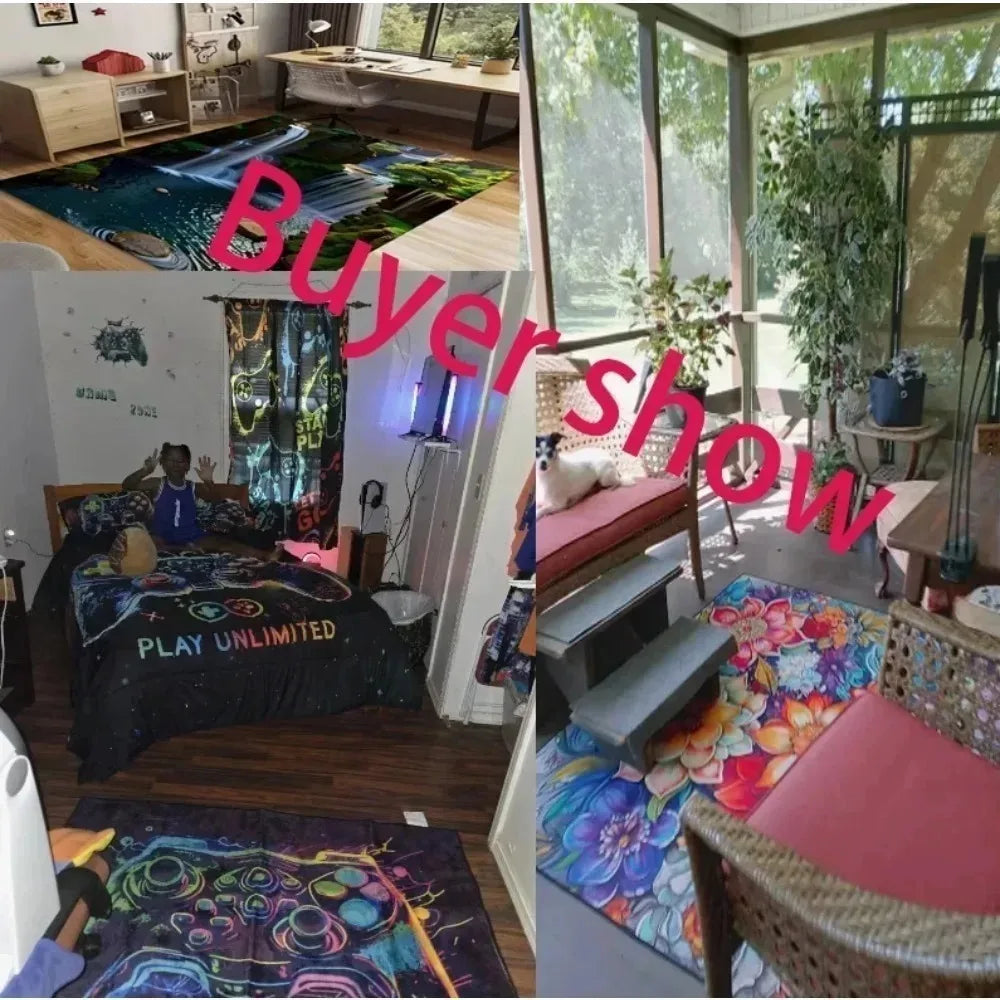Alfombra con estampado de zapatillas, alfombra de decoración urbana con tipografía streetwear en tonos rojo y negro para sala de estar, alfombras para dormitorio.