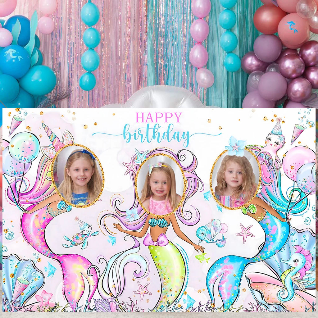 Fondo de poliéster de dinosaurio para cumpleaños, decoración de fiesta de sirena, suministros para fiesta de cumpleaños infantil, baby shower, fiesta temática bajo el mar