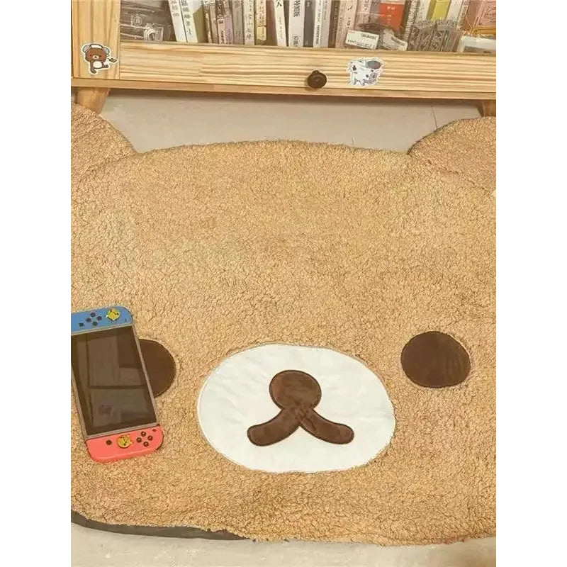VIKAMA Alfombra Decorativa de Peluche Suave con Diseño de Perezoso de Dibujos Animados, Tapete Cómodo para Sala de Estar, Dormitorio, Decoración del Hogar