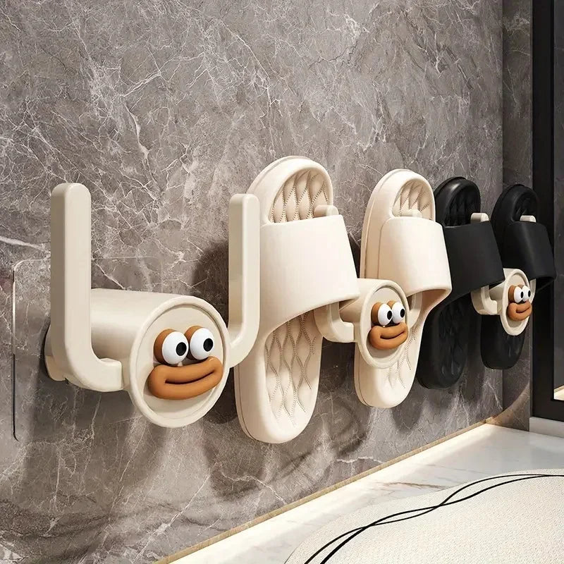 1 Gancho para zapatillas de dibujos animados, estante para zapatillas de baño, organizador de almacenamiento de ducha, soporte para zapatos, escurridor para baños y dormitorios