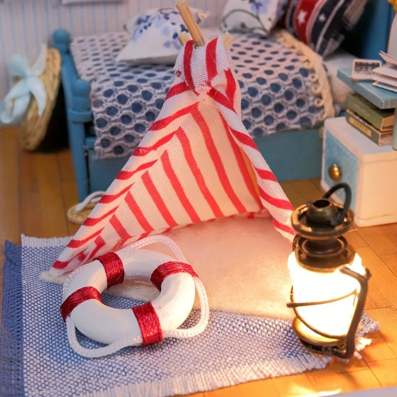 1 unidad, casa de muñecas de madera DIY, kit de modelo de montaje, rompecabezas 3D, regalos de cumpleaños y Navidad para adolescentes y adultos, micro modelo de decoración del hogar