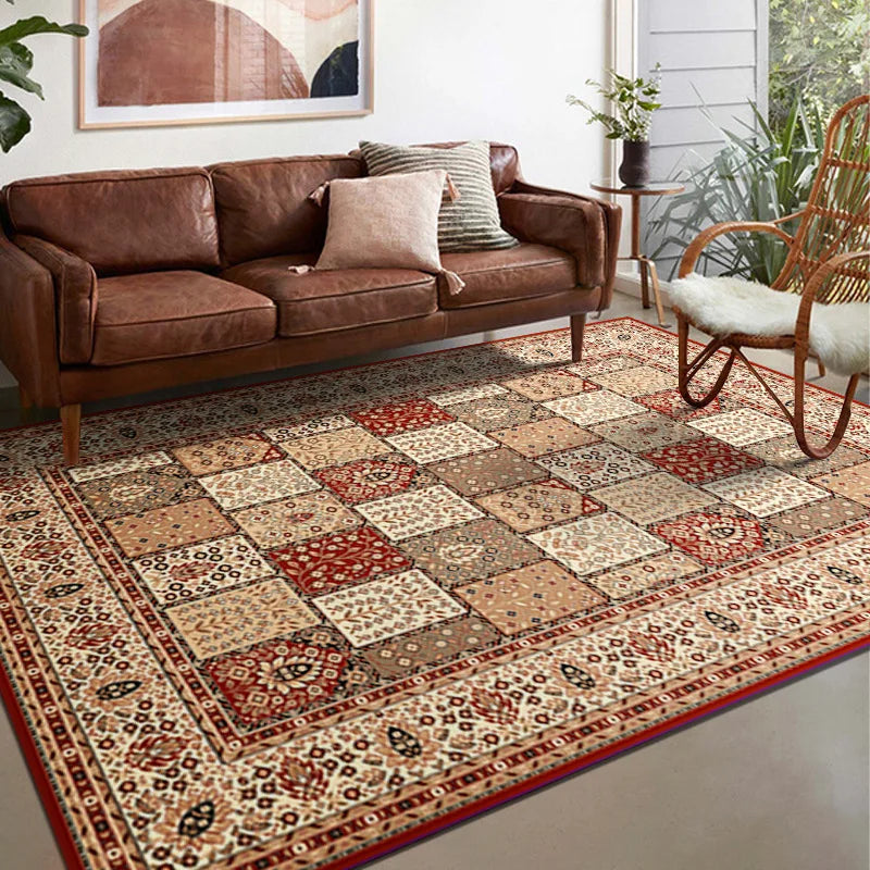 VIKAMA Alfombra Boho Lujo Terciopelo Cristal Dormitorio Sala Estar Tapete Decoración Hogar Vintage Exótica Moderna Minimalista Alfombra de Área Grande