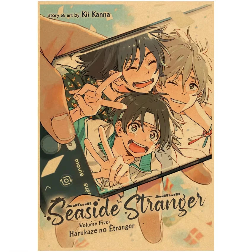Umibe No Etranger Póster Anime Arte de Pared PÓSTER RETRO vintage papel kraft Pinturas Impresiones Imagen Para Niños Decoración Habitación Hogar Regalo