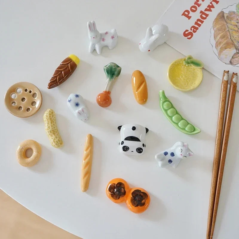 On sell Ceramic Vegetable Shape Chopsticks Holder Chopsticks Holder Stand Practical Fashion Kitchen Tableware Chopsticks Holders