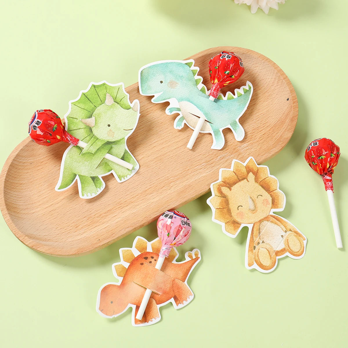 Tarjeta sujetachupetes de dinosaurio, decoración de fiesta de primer cumpleaños de dinosaurio, regalos de fiesta de cumpleaños para niños, fiesta temática de la jungla, tarjeta de caramelos rugido para baby shower
