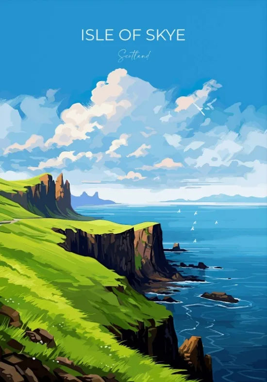 Escocia Tierras Altas St Andrews Edimburgo Glencoe Póster de Viaje Escocia Paisaje Estético Decoración de Pared Impresiones en Lienzo Regalo de Viaje