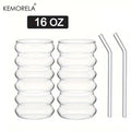 500ML 1/2/4PCS Vasos con Forma de Onda para Bebidas con Pajitas Vasos de Vidrio Vintage Vasos Ondulados para Vino, Champán, Cóctel