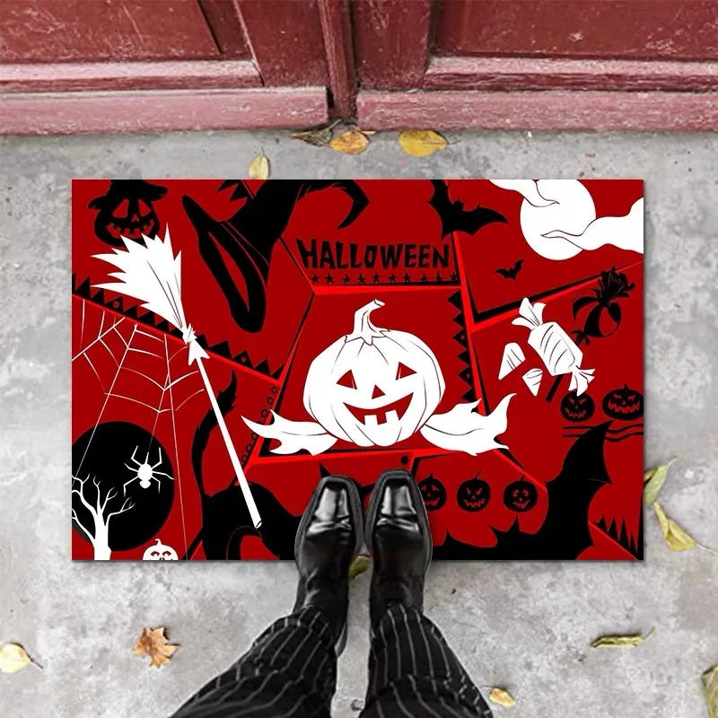 Felpudo visual 3D de Halloween VIKAMA, alfombra de payaso con tapa de alcantarilla, decoración de Halloween de terror, tapete para suelo interior y exterior