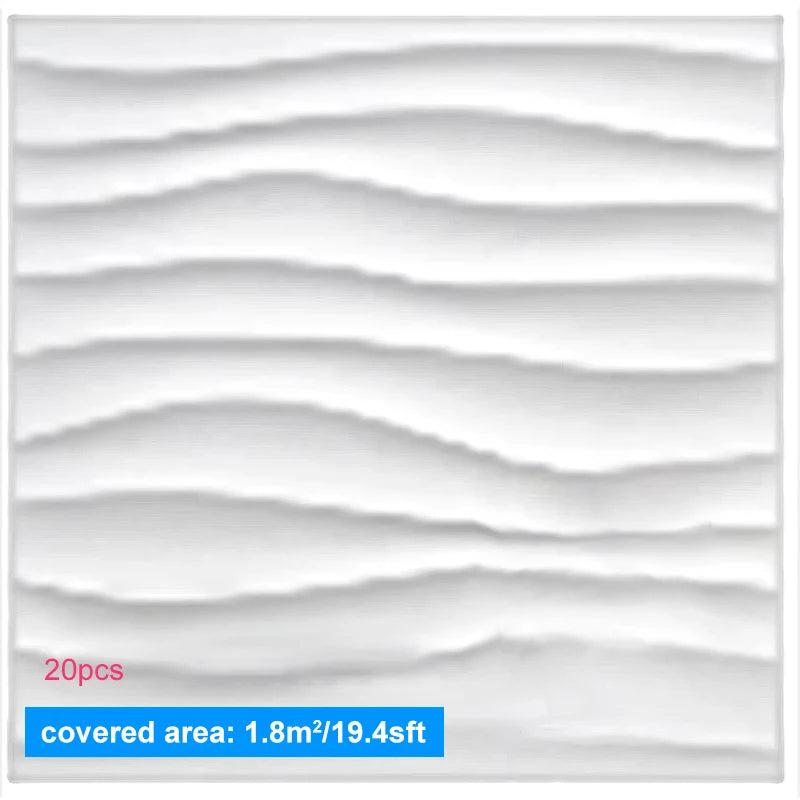 Renovación de Paredes Panel de Pared 3D PVC Onda Textura No autoadhesivo Adhesivo de Pared Arte Azulejo Cerámico Papel Tapiz Habitación Baño