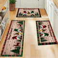 Vikama Tapis de Noël Nain Motif Sapin Tapis de Cuisine Salon Chambres Tapis de Chevet Antidérapant Tapis de Sol Salle de Bain